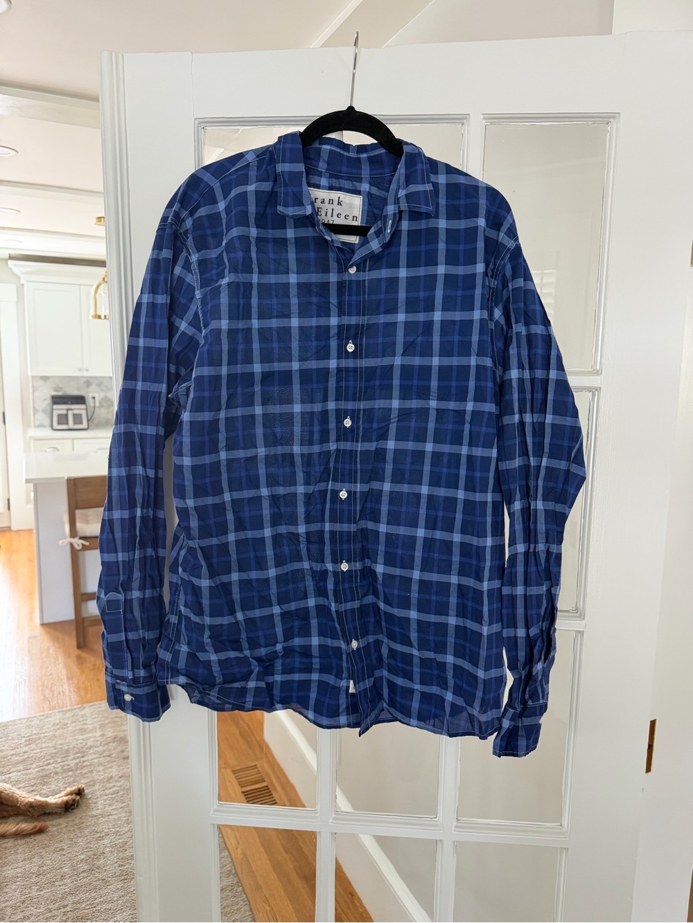 Frank & Eileen Navy and Light Blue Plaid Button-Down Shirt